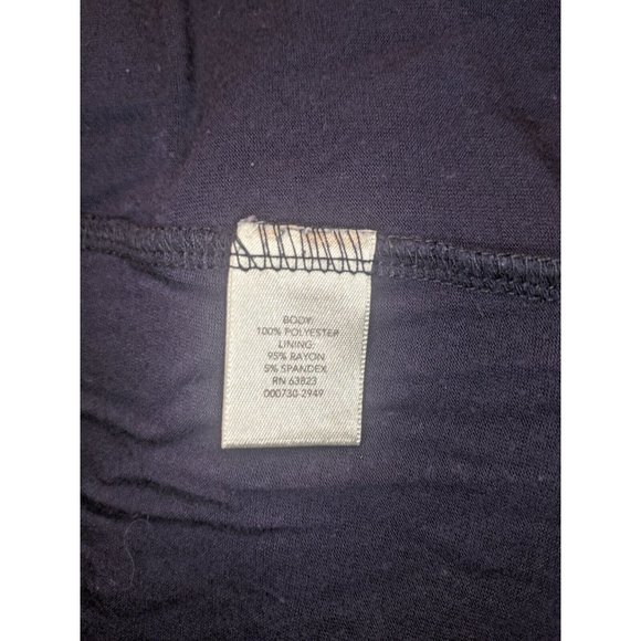 CJ Banks Size S Lace Lined Body Stretch Knit Top Blouse Shirt Floral Blue Boho - Picture 4 of 5